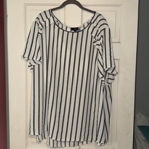 Blue and white striped top